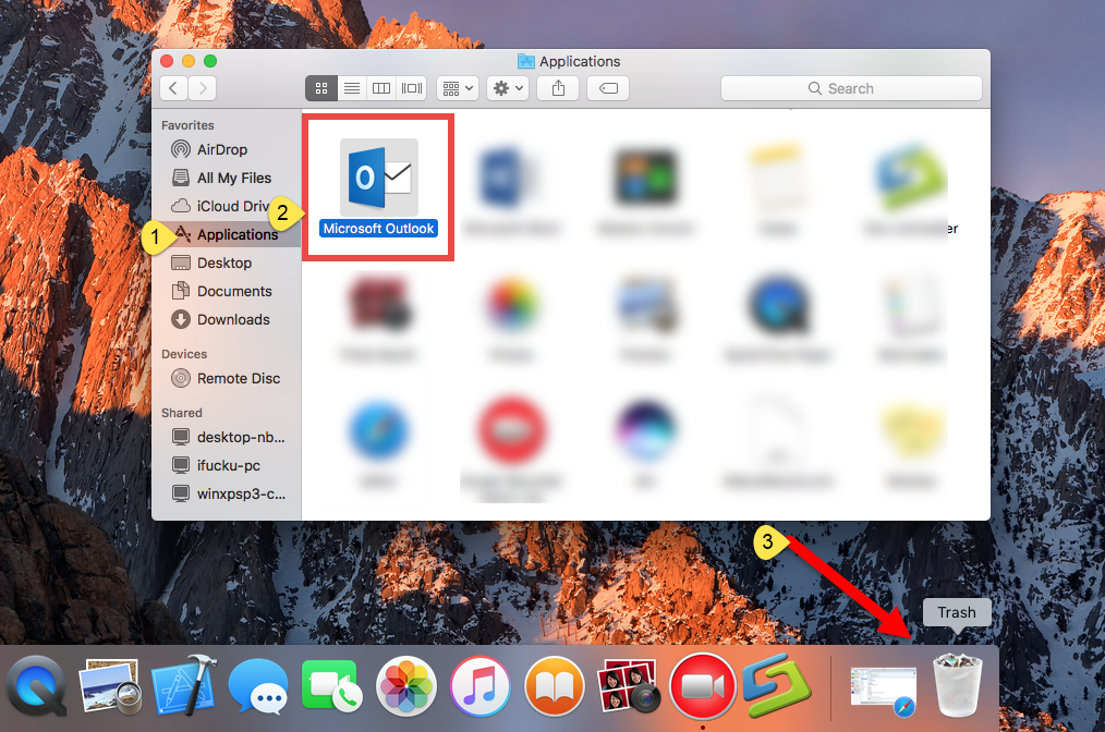 view trash in outlook for mac