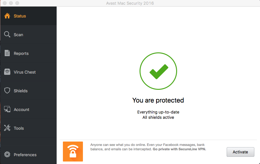 Avast Free Mac Security 2016