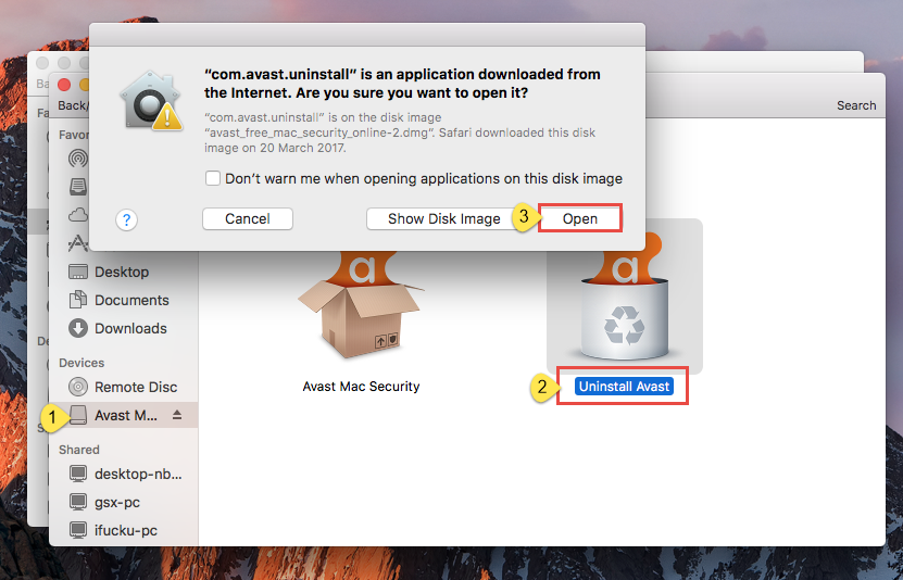 uninstall avast for mac