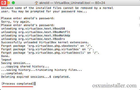 how to uninstall virtualbox mac