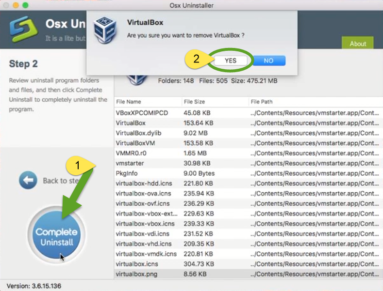 completely removing components for virtualbox mac