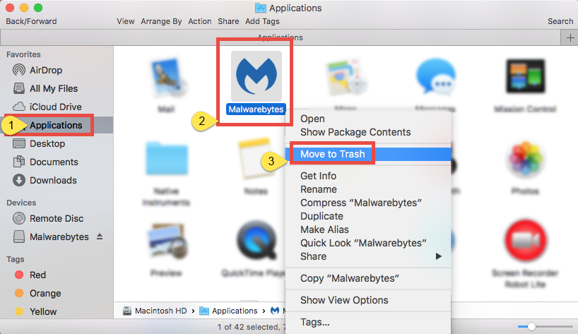 remove malwarebytes mac