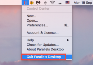 uninstall parallels mac