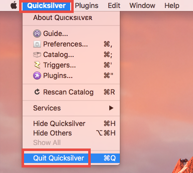 use quicksilver for mac os to turn off wifi