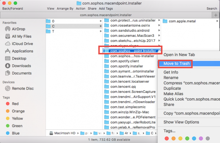 remove sophos antivirus mac terminal command line