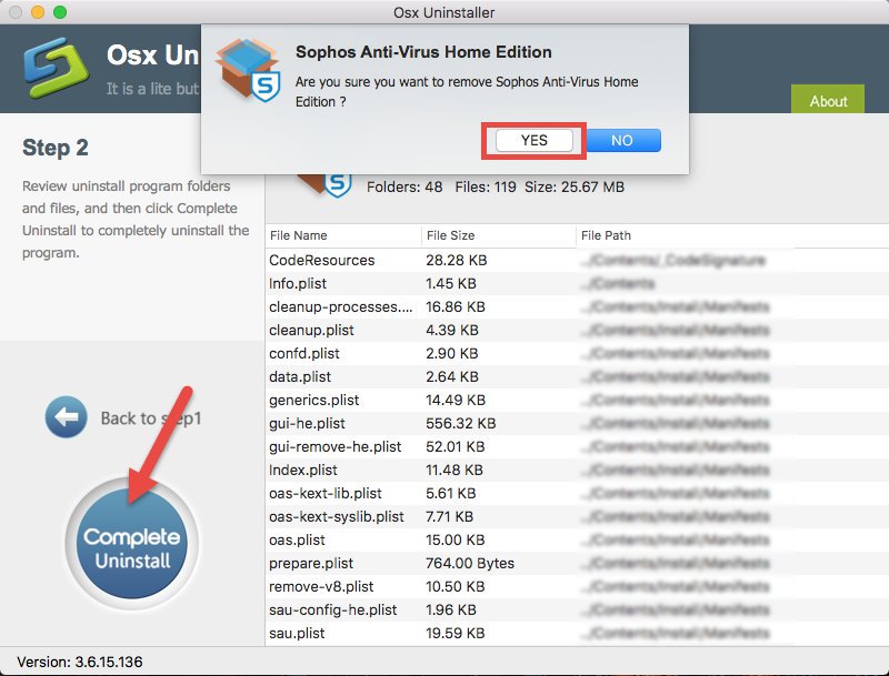 uninstall sophos home mac