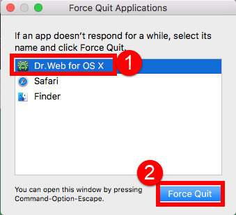 force quit application