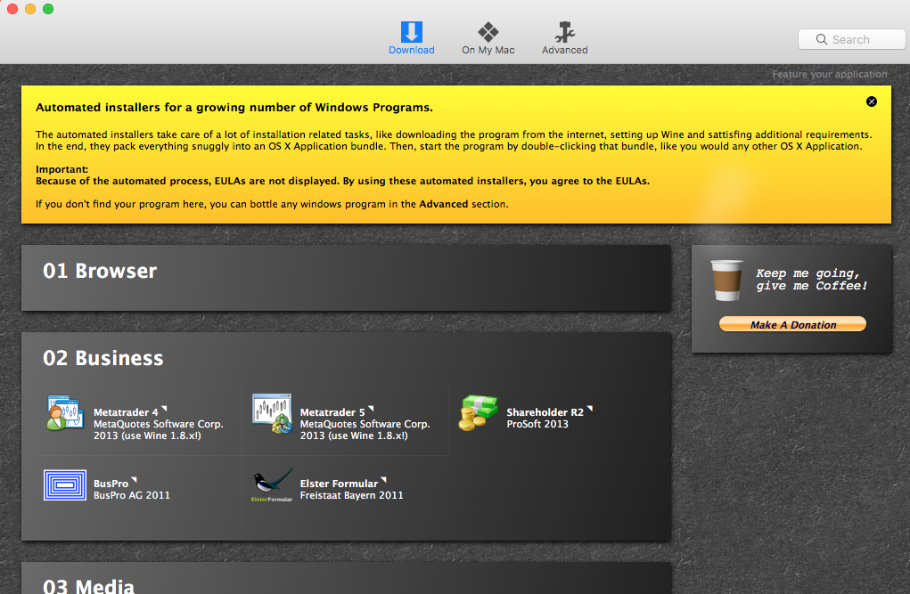 wine for mac 2.0.3