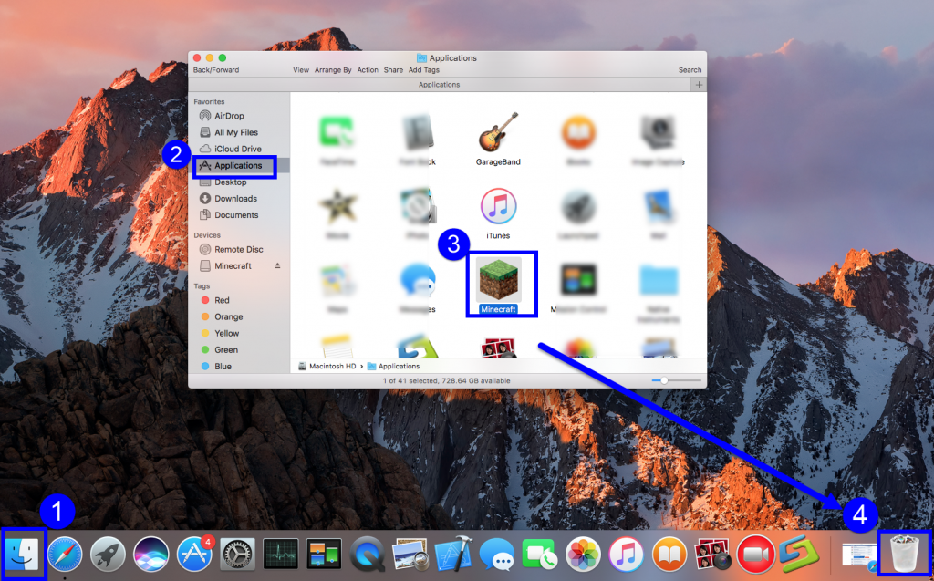 uninstall minecraft on mac