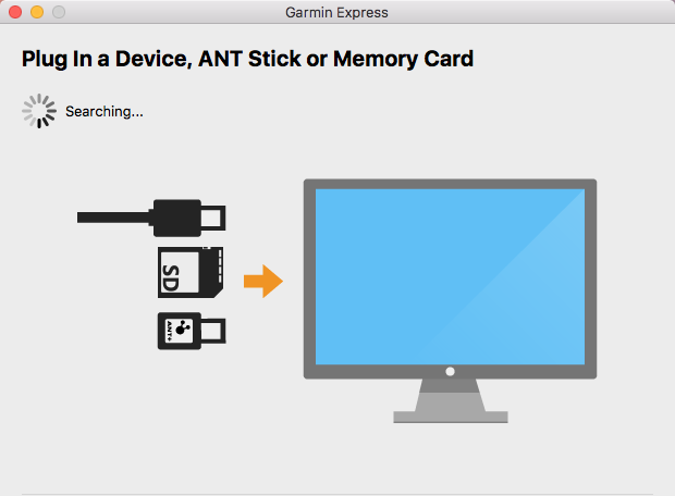 garmin express no device found mac