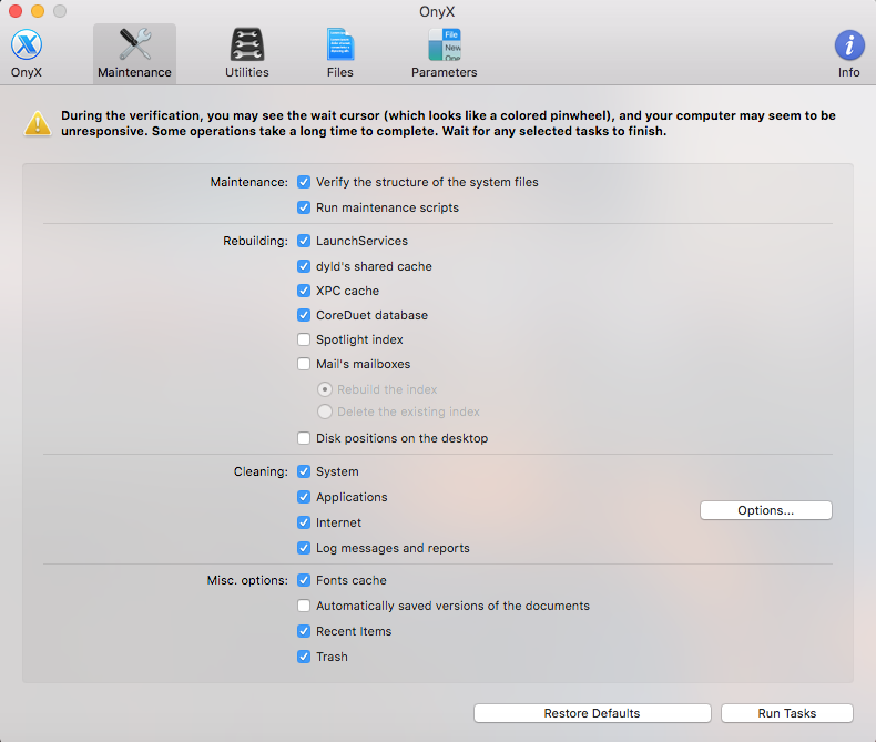 onyx for mac 10.10.5