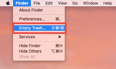 Empty trash