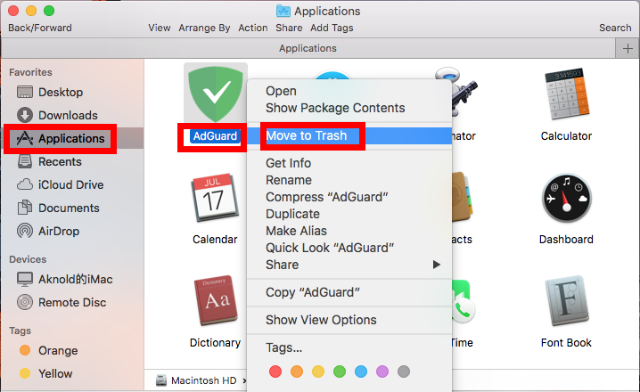 remove adguard for mac