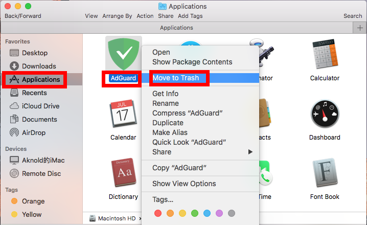 unistall adguard on mac