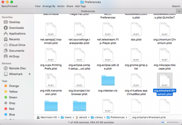 remove wireshark mac