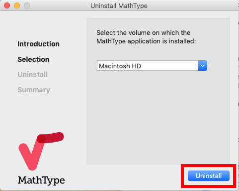 how do i uninstall mathtype for mac