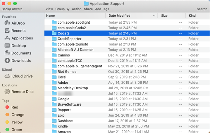 how to get to application support on mac
