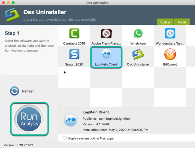 uninstall logmein mac os x