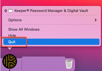 quit Keeper Password Manager