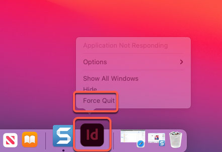 quit Adobe InDesign