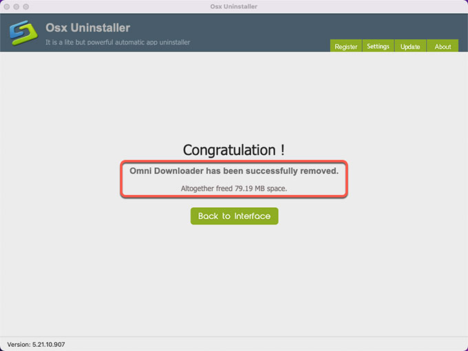 Omni Downloader is uninstalled